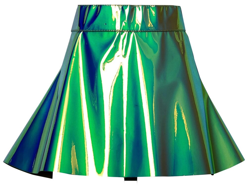 3163 Mint Green Holo Skater Skirt 4X